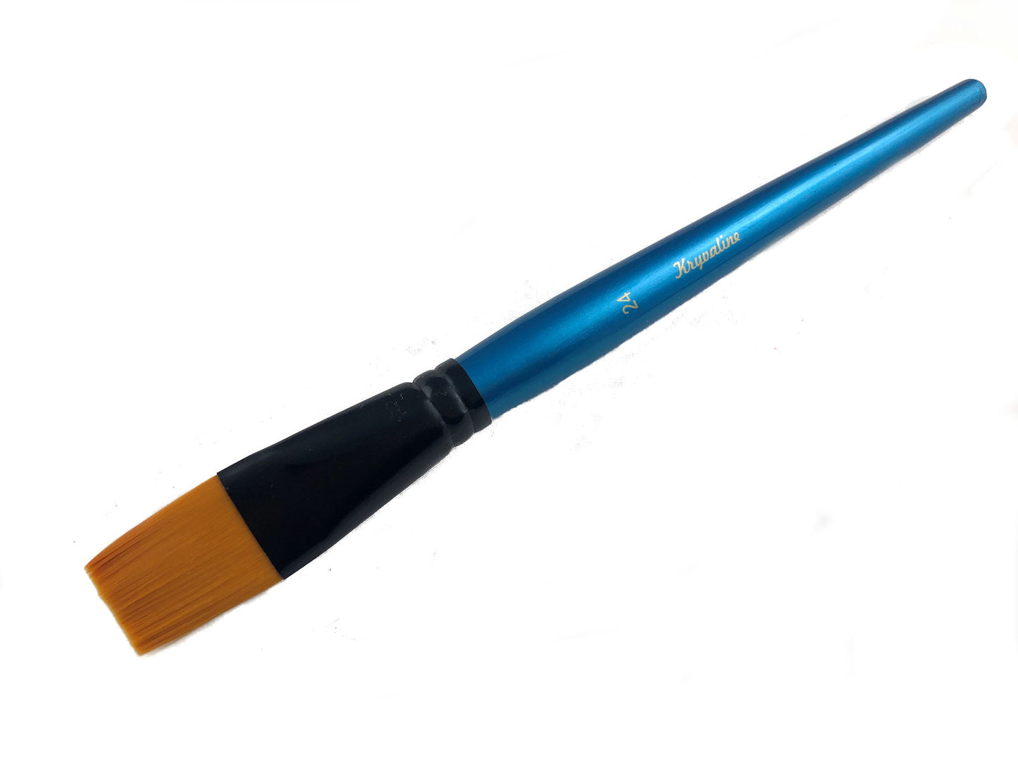 1 Inch Flat Brush Blue Wood Handle - Kryvaline Body Art Makeup | Glitter Tattoos, Face & Body Paint, Design - Kryvaline Body Art Makeup