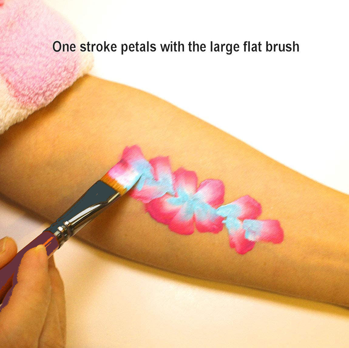 Flat Acrylic Brush 3/4 inches - Kryvaline Body Art Makeup | Glitter Tattoos, Face & Body Paint, Design - Kryvaline Body Art Makeup