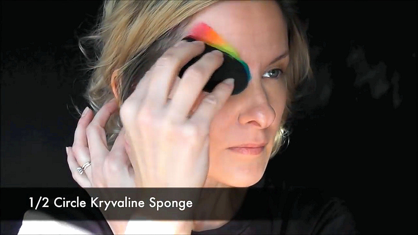 Black Sponges High Density Round 20 Pieces 40 Half Moon for Face and Body Painting - Kryvaline Body Art Makeup | Glitter Tattoos, Face & Body Paint, Design - Kryvaline Body Art Makeup