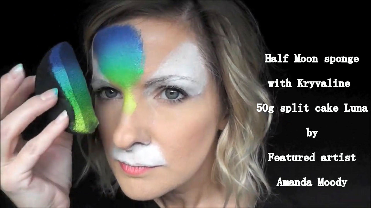 Kryvaline Black Face painting Sponges Half Circle Large 20 Pieces - Kryvaline Body Art Makeup | Glitter Tattoos, Face & Body Paint, Design - Kryvaline Body Art Makeup