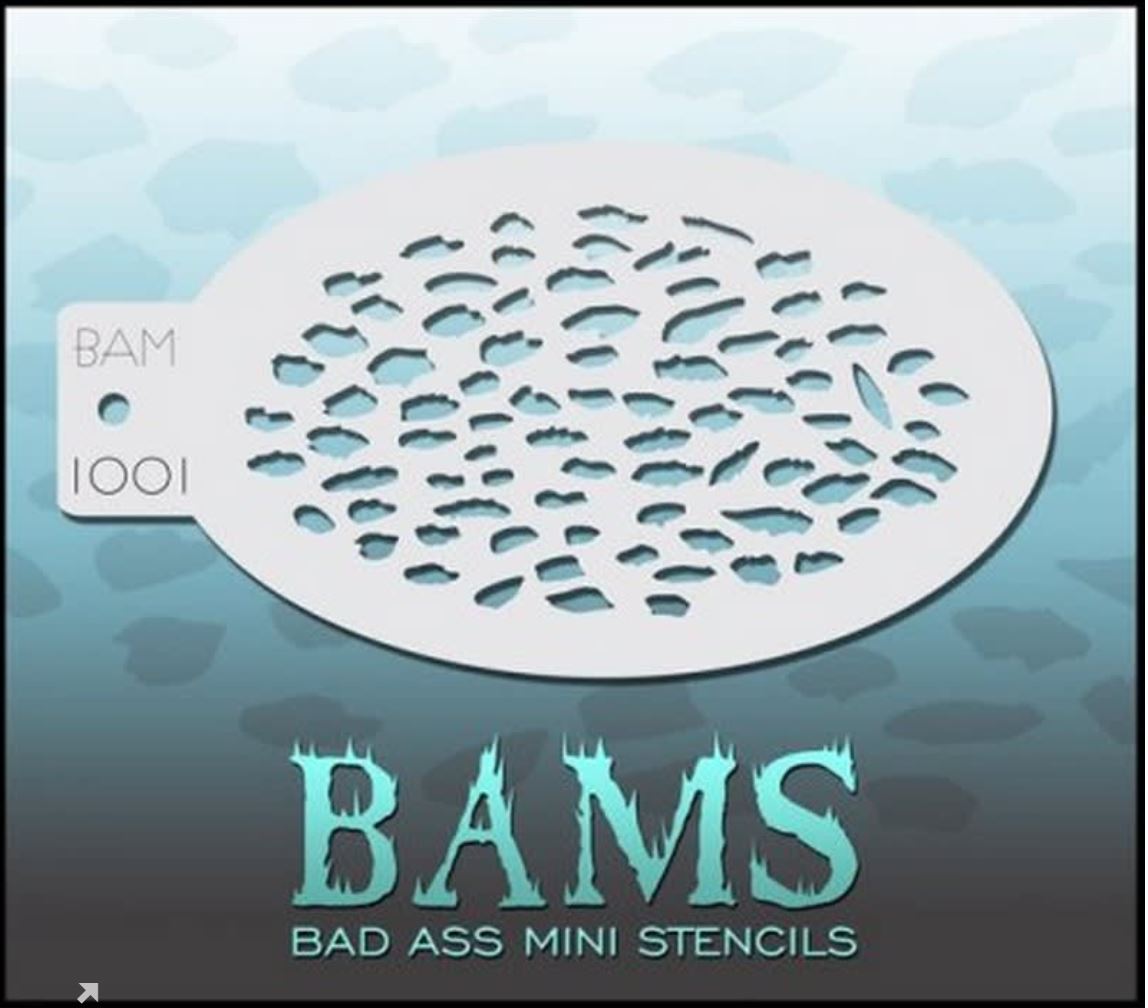 Bad Ass Mini Stencils 1001 - Kryvaline Body Art Makeup | Glitter Tattoos, Face & Body Paint, Design - Kryvaline Body Art Makeup