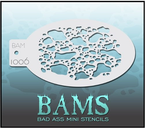 Bad Ass Mini Stencils 1006 - Kryvaline Body Art Makeup | Glitter Tattoos, Face & Body Paint, Design - Kryvaline Body Art Makeup