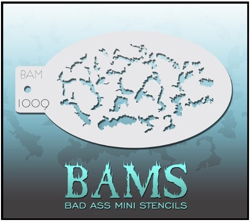 Bad Ass Mini Stencils 1009 - Kryvaline Body Art Makeup | Glitter Tattoos, Face & Body Paint, Design - Kryvaline Body Art Makeup