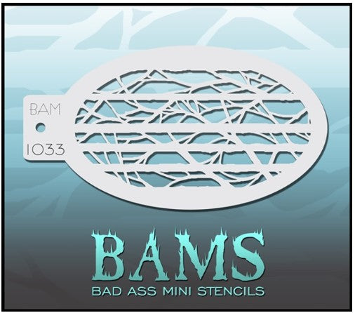 Bad Ass Mini Stencils 1033 - Kryvaline Body Art Makeup | Glitter Tattoos, Face & Body Paint, Design - Kryvaline Body Art Makeup