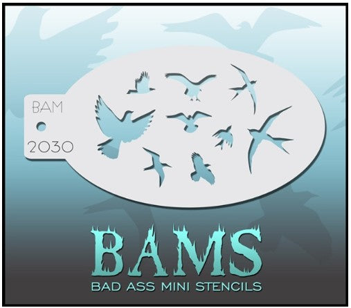 Bad Ass Mini Stencils 2030 - Kryvaline Body Art Makeup | Glitter Tattoos, Face & Body Paint, Design - Kryvaline Body Art Makeup