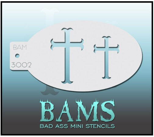 Bad Ass Mini Stencils 3002 - Kryvaline Body Art Makeup | Glitter Tattoos, Face & Body Paint, Design - Kryvaline Body Art Makeup