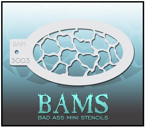 Bad Ass Mini Stencils 3003 - Kryvaline Body Art Makeup | Glitter Tattoos, Face & Body Paint, Design - Kryvaline Body Art Makeup