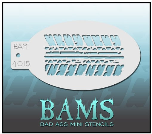 Bad Ass Mini Stencils 4015 - Kryvaline Body Art Makeup | Glitter Tattoos, Face & Body Paint, Design - Kryvaline Body Art Makeup