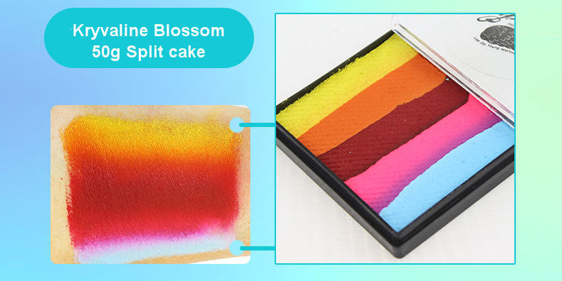 Kryvaline Face and Body Paint Split Cakes 50g Blossom - Kryvaline Body Art Makeup | Glitter Tattoos, Face & Body Paint, Design - Kryvaline Body Art Makeup