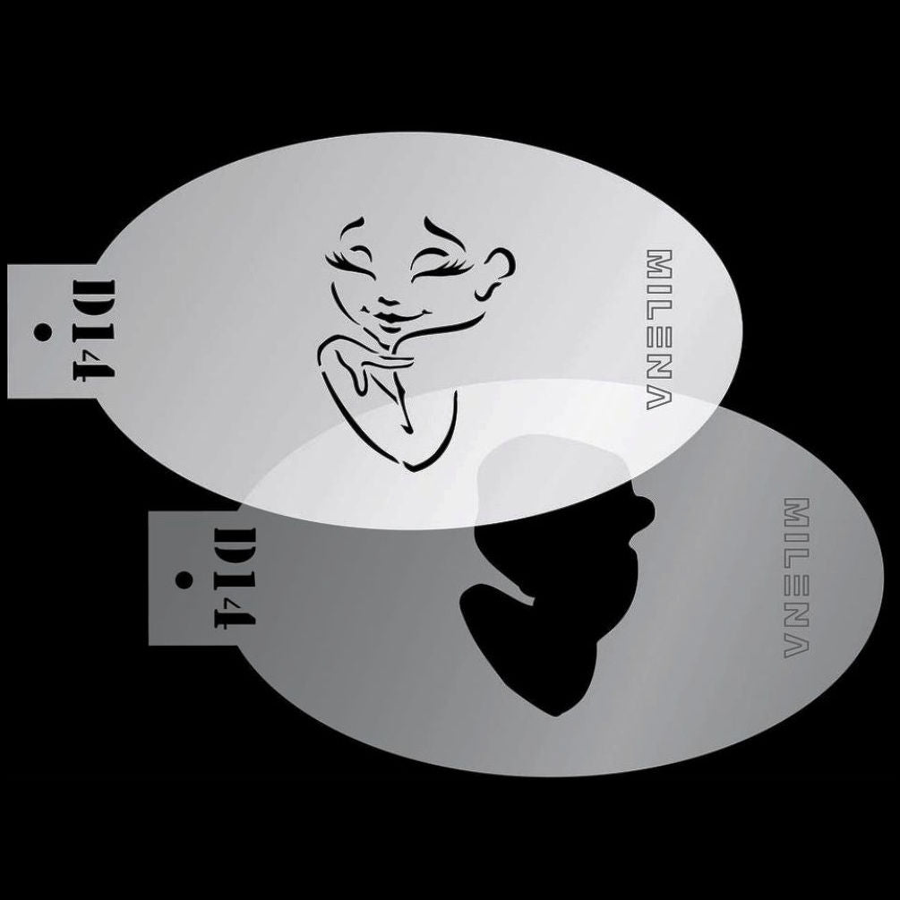 Milena Face Painting Stencils D14 - Kryvaline Body Art Makeup | Glitter Tattoos, Face & Body Paint, Design - Kryvaline Body Art Makeup