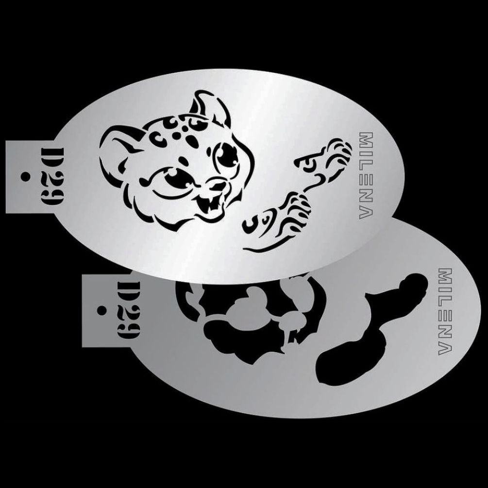 Milena Face Painting Stencils D29 - Kryvaline Body Art Makeup | Glitter Tattoos, Face & Body Paint, Design - Kryvaline Body Art Makeup