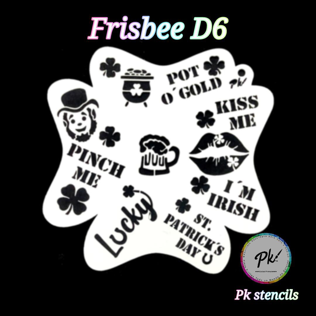 PK Frisbee Stencils D6 - Kryvaline Body Art Makeup | Glitter Tattoos, Face & Body Paint, Design - Kryvaline Body Art Makeup