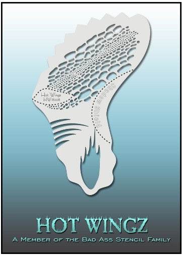 Hot Wingz Stencils 8008 - Kryvaline Body Art Makeup | Glitter Tattoos, Face & Body Paint, Design - Kryvaline Body Art Makeup