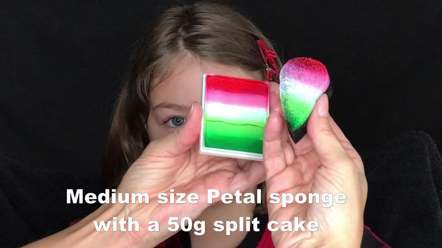 Black Petal Sponges Large 20 Pieces - Kryvaline Body Art Makeup | Glitter Tattoos, Face & Body Paint, Design - Kryvaline Body Art Makeup