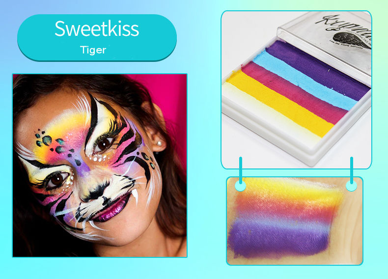 Kryvaline Face and Body Paint Split Cakes 50g Sweetkiss - Kryvaline Body Art Makeup | Glitter Tattoos, Face & Body Paint, Design - Kryvaline Body Art Makeup
