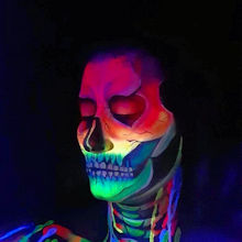 Kryvaline Neon Fluorescent Face and Body Paint 30g Purple - Kryvaline Body Art Makeup | Glitter Tattoos, Face & Body Paint, Design - Kryvaline Body Art Makeup