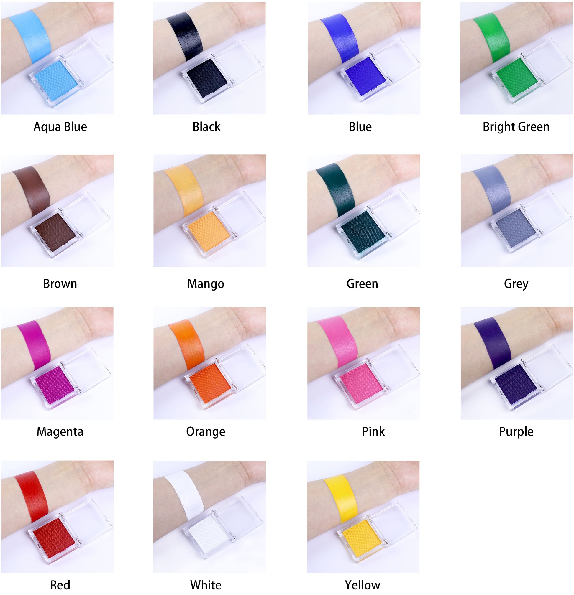 Muse Kit Matte Colors with 10g each color, brushes and glitters - Kryvaline Body Art Makeup | Glitter Tattoos, Face & Body Paint, Design - Kryvaline Body Art Makeup