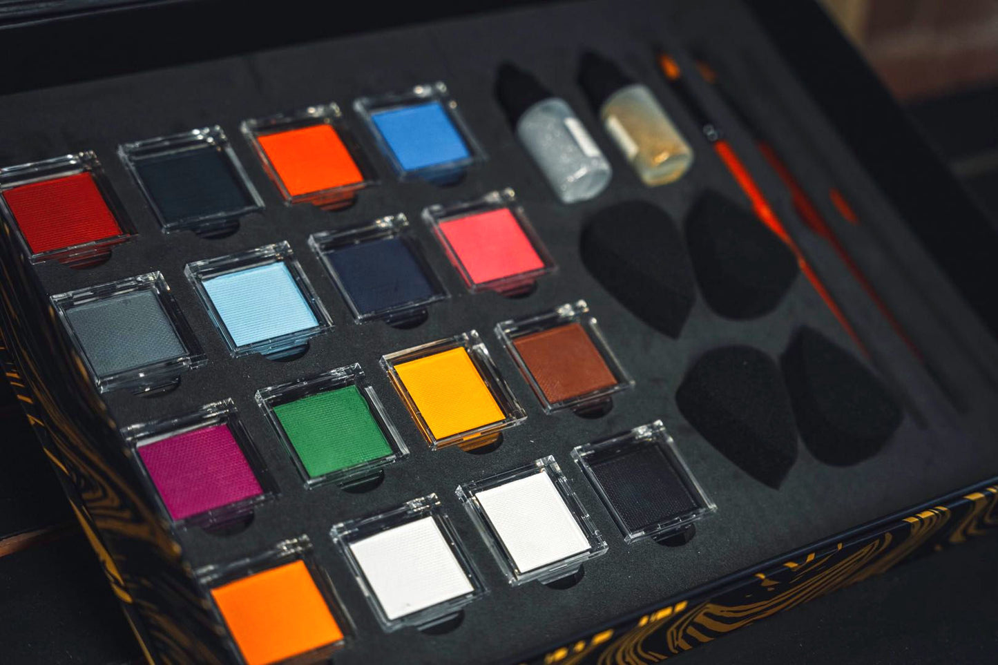 Muse Kit Matte Colors with 10g each color, brushes and glitters - Kryvaline Body Art Makeup | Glitter Tattoos, Face & Body Paint, Design - Kryvaline Body Art Makeup