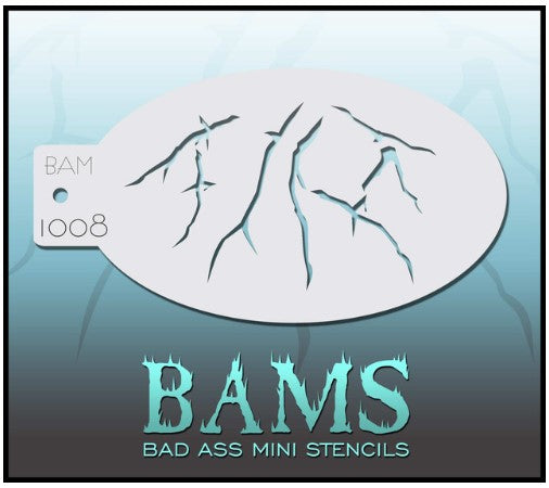 Bad Ass Mini Stencils 1008 - Kryvaline Body Art Makeup | Glitter Tattoos, Face & Body Paint, Design - Kryvaline Body Art Makeup