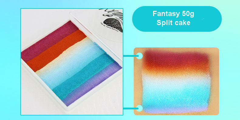 Kryvaline Face and Body Paint Split Cakes 50g Fantasy - Kryvaline Body Art Makeup | Glitter Tattoos, Face & Body Paint, Design - Kryvaline Body Art Makeup