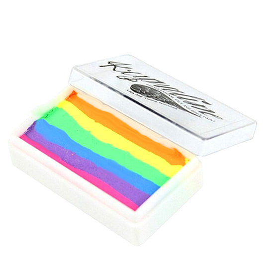 Kryvaline One Stroke 30g Split Cakes Neon Rainbow - Kryvaline Body Art Makeup | Glitter Tattoos, Face & Body Paint, Design - Kryvaline Body Art Makeup