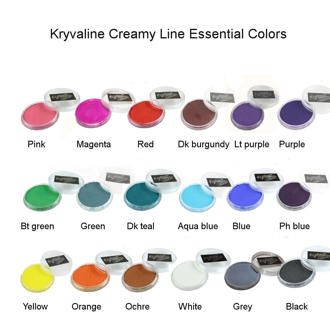 Creamy Matte Colors 30g Yellow - Kryvaline Body Art Makeup | Glitter Tattoos, Face & Body Paint, Design - Kryvaline Body Art Makeup