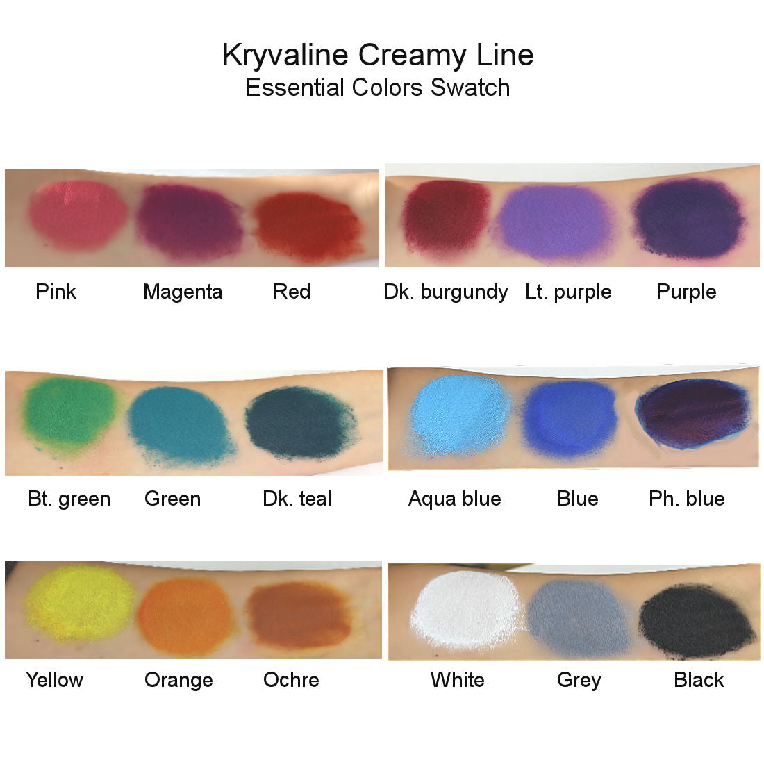 Creamy Matte Colors 30g Yellow - Kryvaline Body Art Makeup | Glitter Tattoos, Face & Body Paint, Design - Kryvaline Body Art Makeup