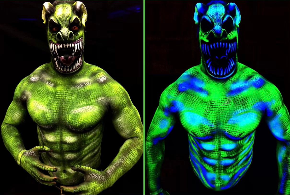 Hybrid Aribrush Paints Neon Set - Kryvaline Body Art Makeup | Glitter Tattoos, Face & Body Paint, Design - Kryvaline Body Art Makeup