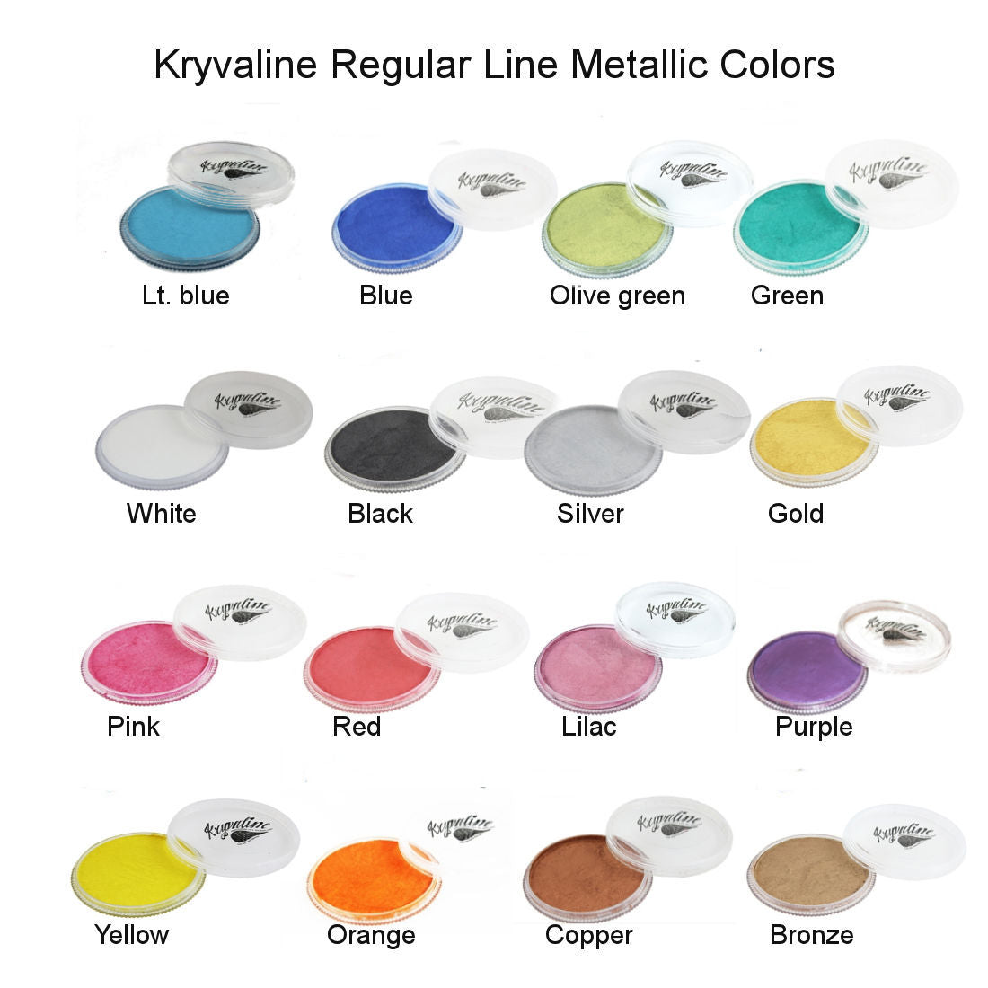 Kryvaline Face and body Paint Metallic Colors 30g Light Blue - Kryvaline Body Art Makeup | Glitter Tattoos, Face & Body Paint, Design - Kryvaline Body Art Makeup
